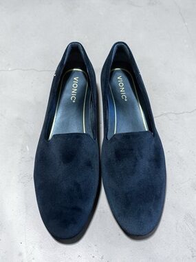 Vionic Black Suede Slip-On Flats
